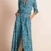 Dove Dress In Turquoise Leopard
