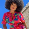 Fleur Playsuit In Poppy Bloom - Extended Sizing
