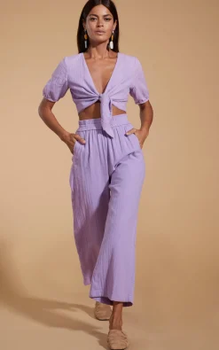 Halo Indra Tie Top In Lilac