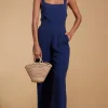 Halo Kimani Twist Back Jumpsuit In Navy