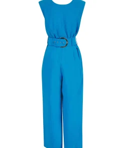 Indy Linen Jumpsuit In Blue - Reversible