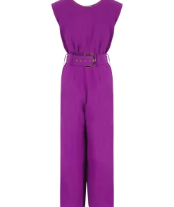Indy Linen Jumpsuit In Purple - Reversible