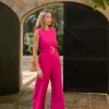 Indy Linen Jumpsuit In Raspberry - Reversible