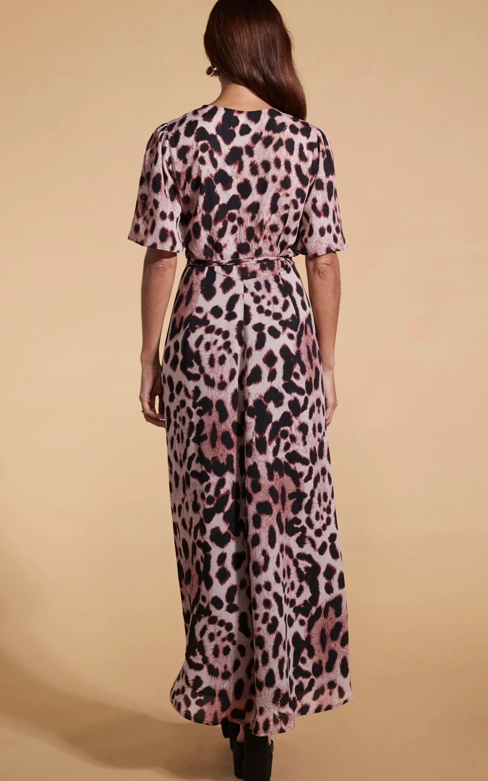 Jenna Maxi Dress In Blush Leopard