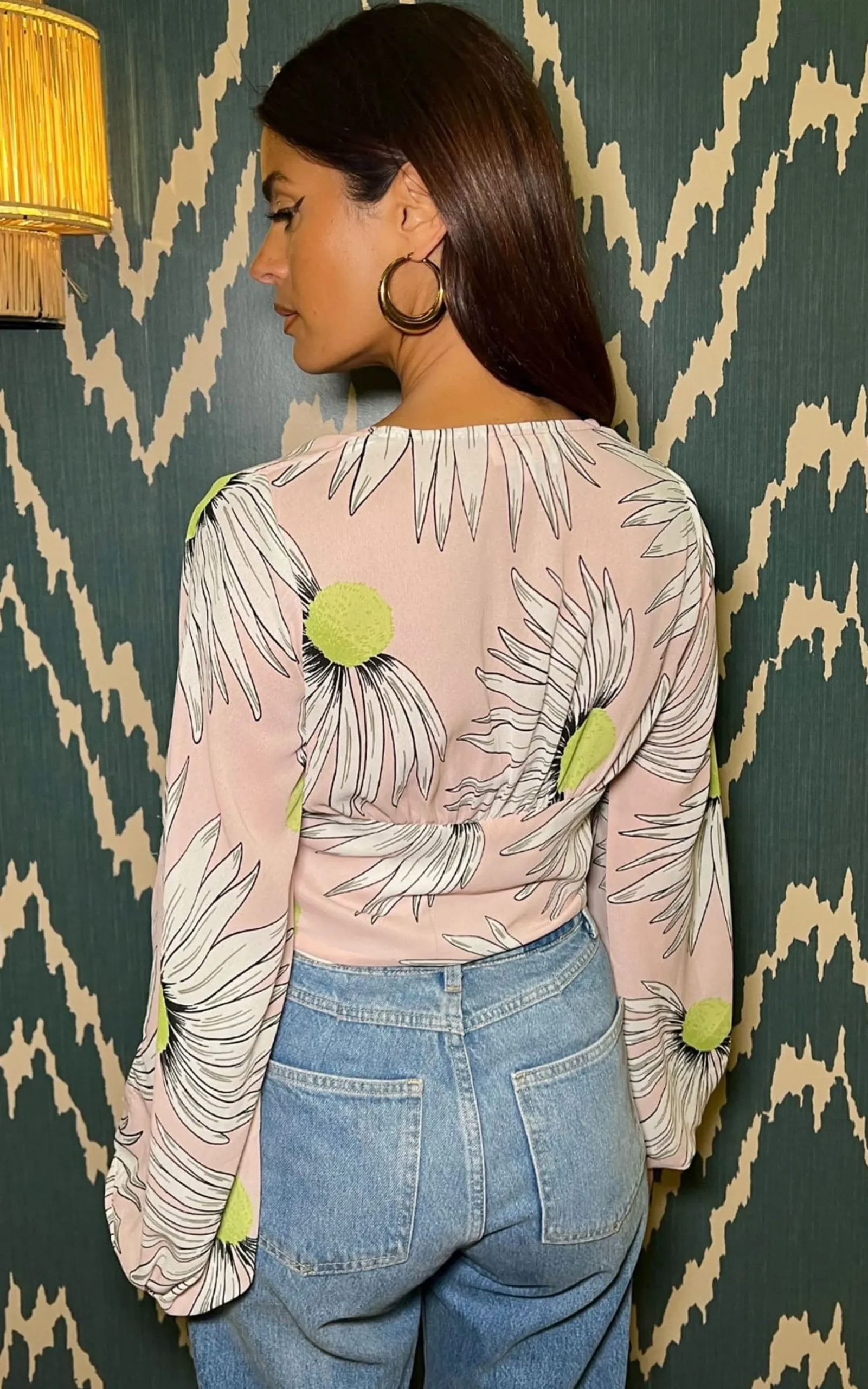 Joanie Tie Top In Pink Echinacea