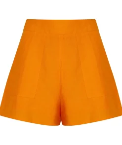 Lola Linen Shorts In Orange
