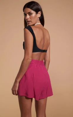 Lola Linen Shorts In Raspberry
