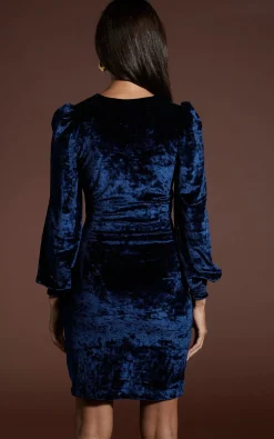 Lulu Mini Dress In Navy Velvet