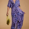 Makuna Kaftan In Lilac Leopard