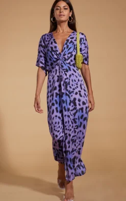 Makuna Kaftan In Lilac Leopard