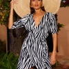 Marley Mini Dress In Monochrome Zebra