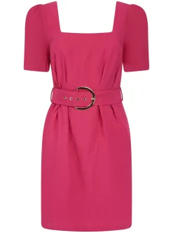 Mika Linen Mini Dress In Raspberry