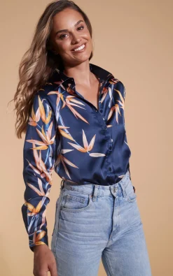 Nevada Satin Shirt In Bamboo