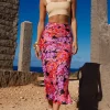 Renzo Skirt In Red & Lilac Floral