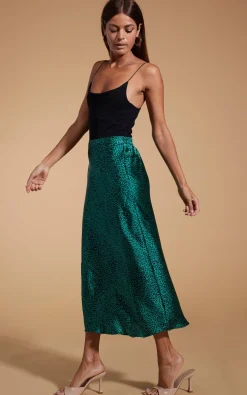 Renzo Skirt In Small Green Leopard