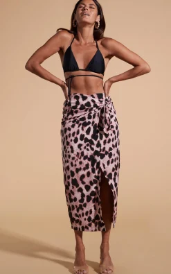 River Skirt In Blush Leopard