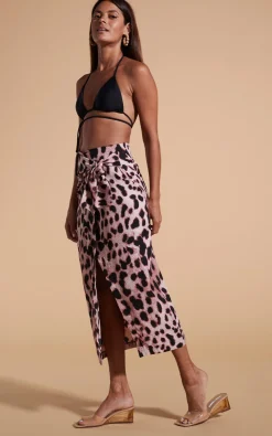 River Skirt In Blush Leopard