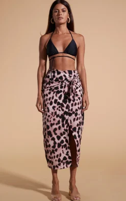 River Skirt In Blush Leopard