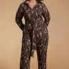 Roxanna Jumpsuit In Brown Snake - Extended Sizing