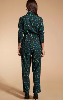 Roxanna Jumpsuit In Green Alligator