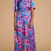 Savannah Jumpsuit In Pink On Blue Floral
