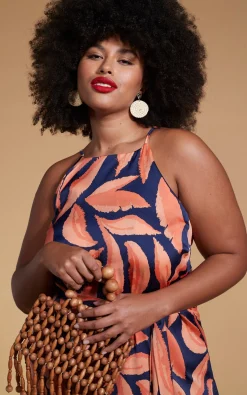 Sunset Dress In Abstract Leaf - Extended Sizing