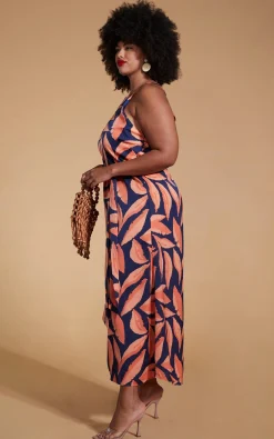 Sunset Dress In Abstract Leaf - Extended Sizing