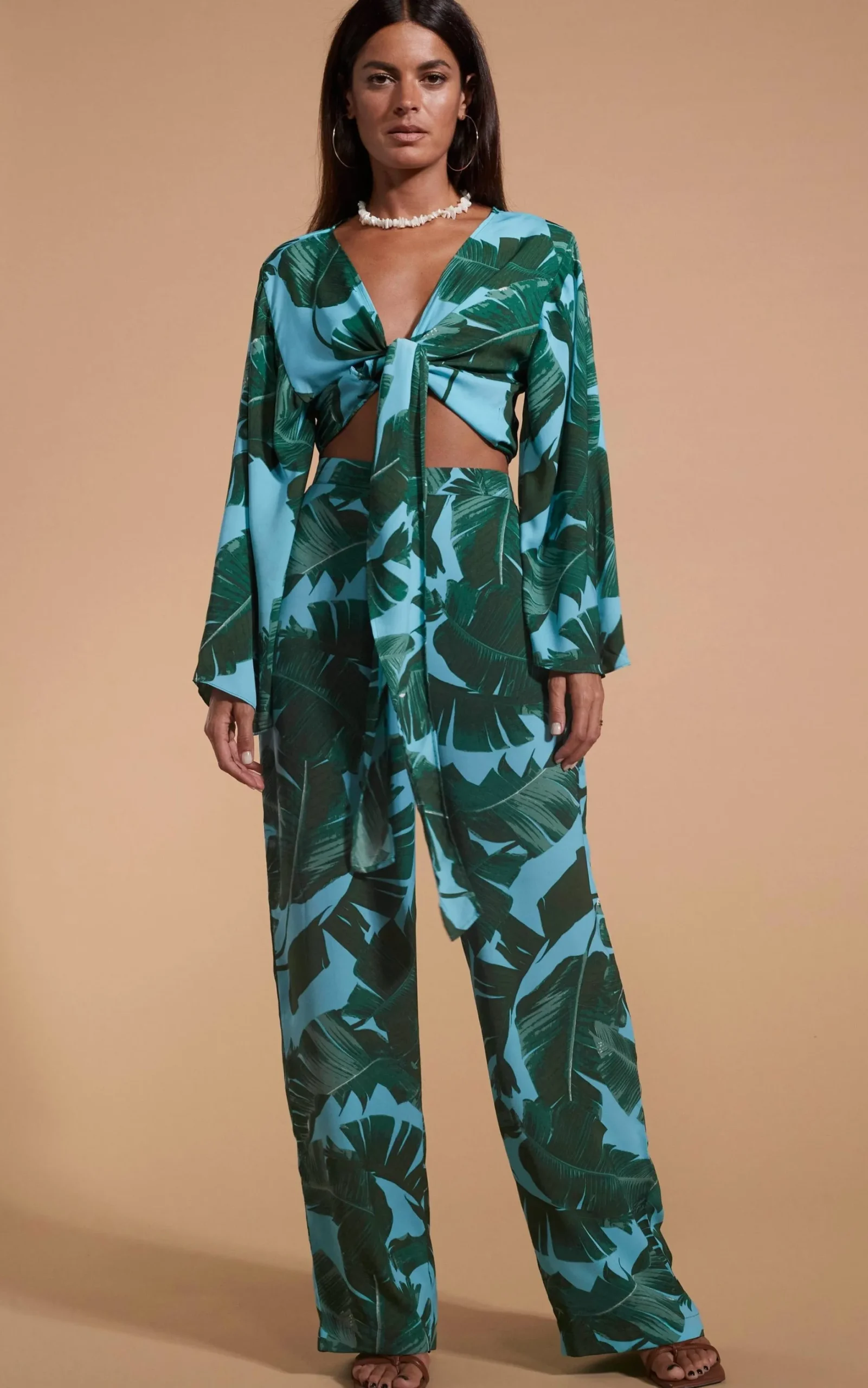Takumi Top In Vintage Palm Blue Base